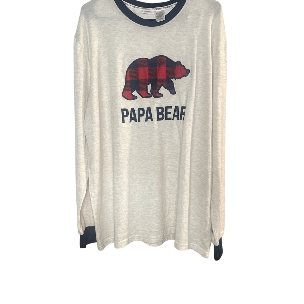 Dearfoams Cream and Black Long Sleeve Shirt